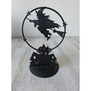 Joelson metal witch haunted house candle holder votive Halloween decor sky